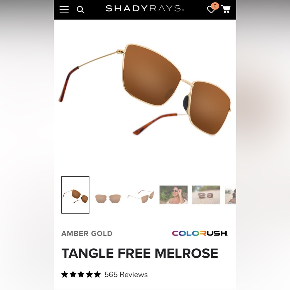 Shady Rays Tangle Free Melrose Sunglasses — Amber Gold